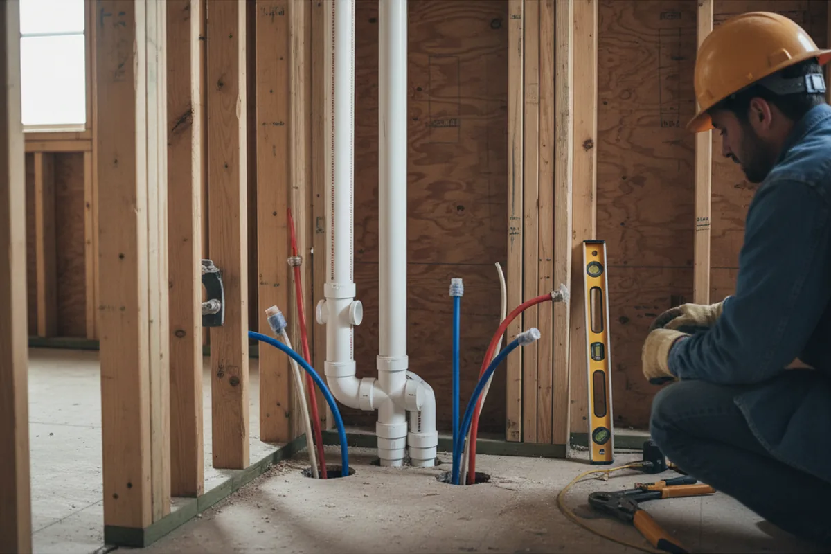 Drain and supply rough-in during Leak Detection in Pinellas Park